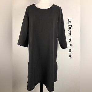 LaDress, by Simone, Vintage Peplum A-line Dress, Very Oversized XS